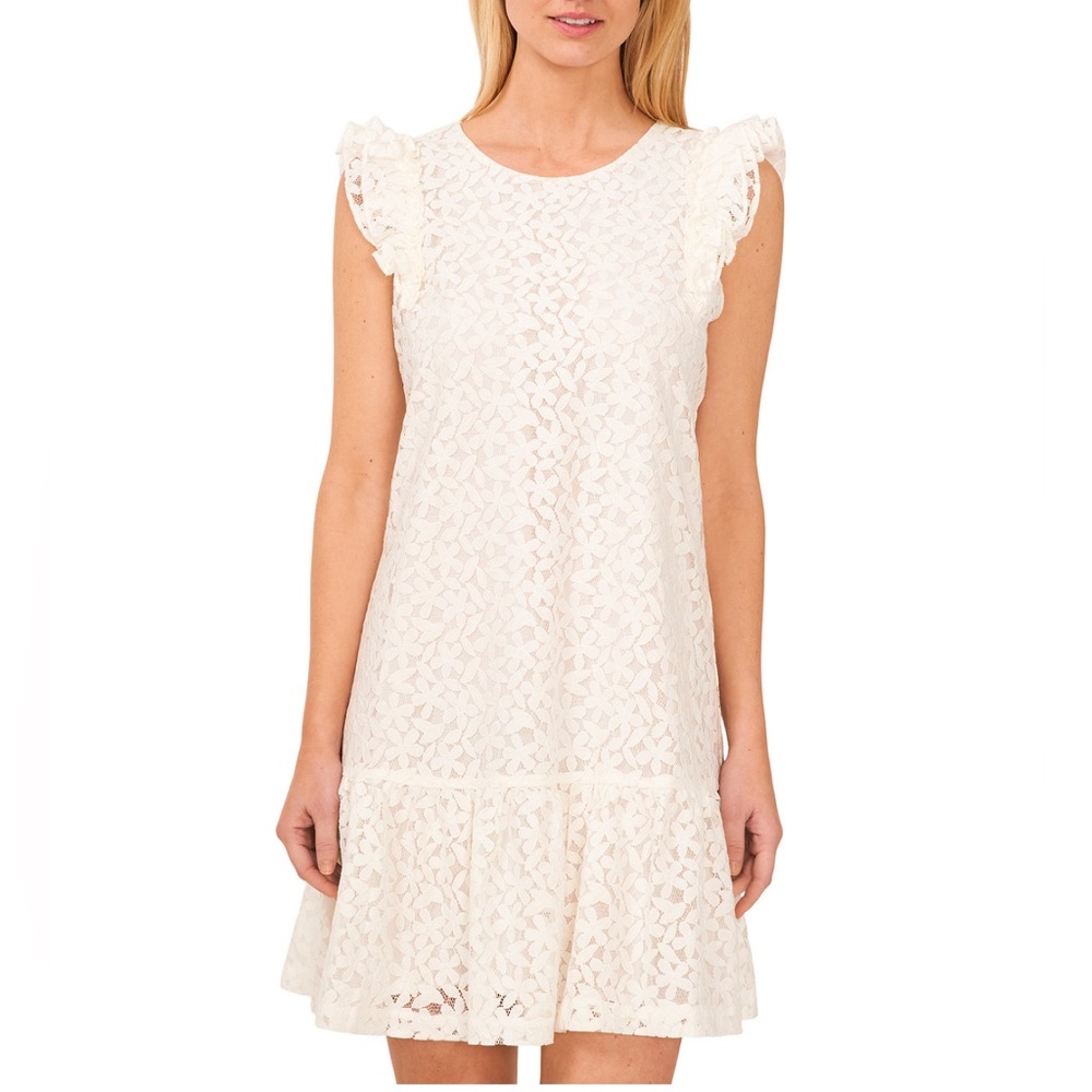 Ce Ce Floral Lace Ruffle Sleeve Mini dress